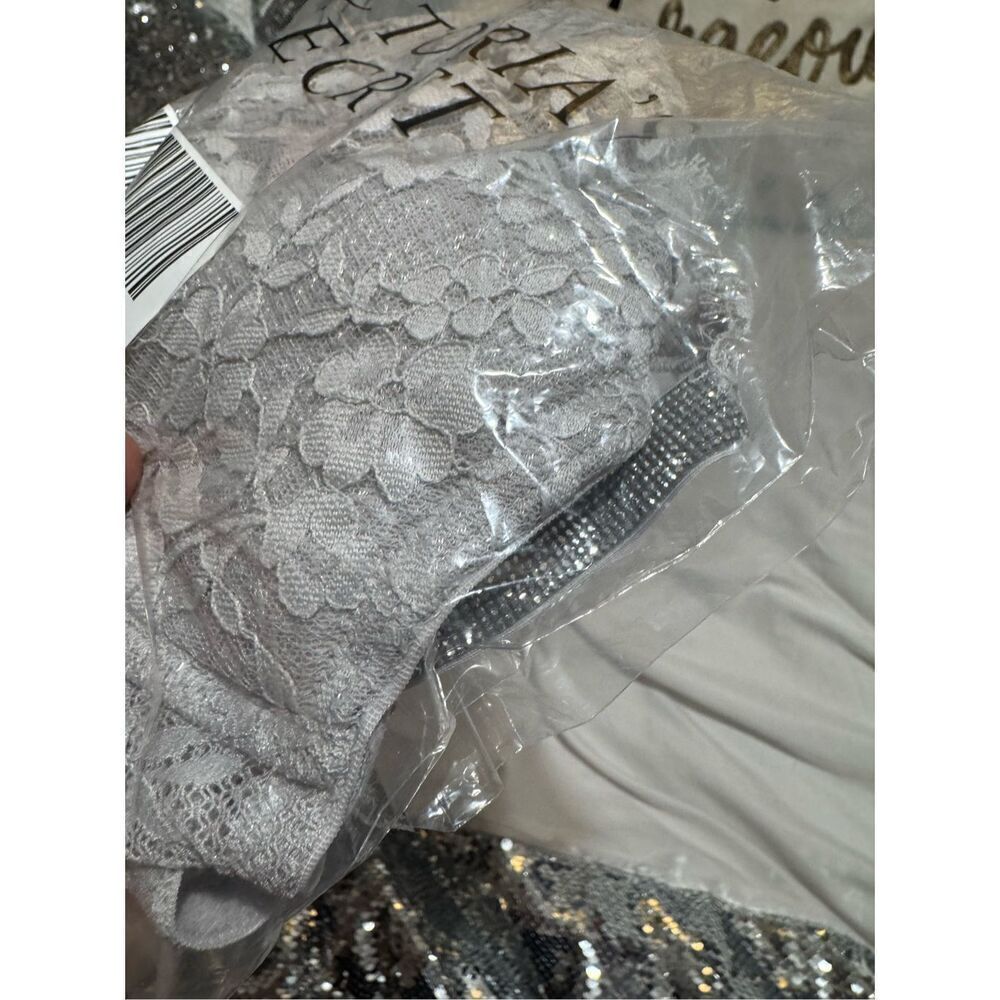 Nwt 44d victorias secret VS shine twinkle silver lace balconette bra - Picture 5 of 6